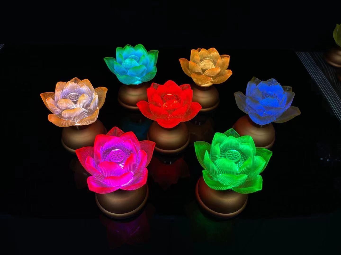 Grupo de siete tokugawa craft lotus lamp 77 details Picture
