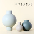 北欧莫兰迪陶瓷圆形花瓶客厅卧室装饰品万姿36