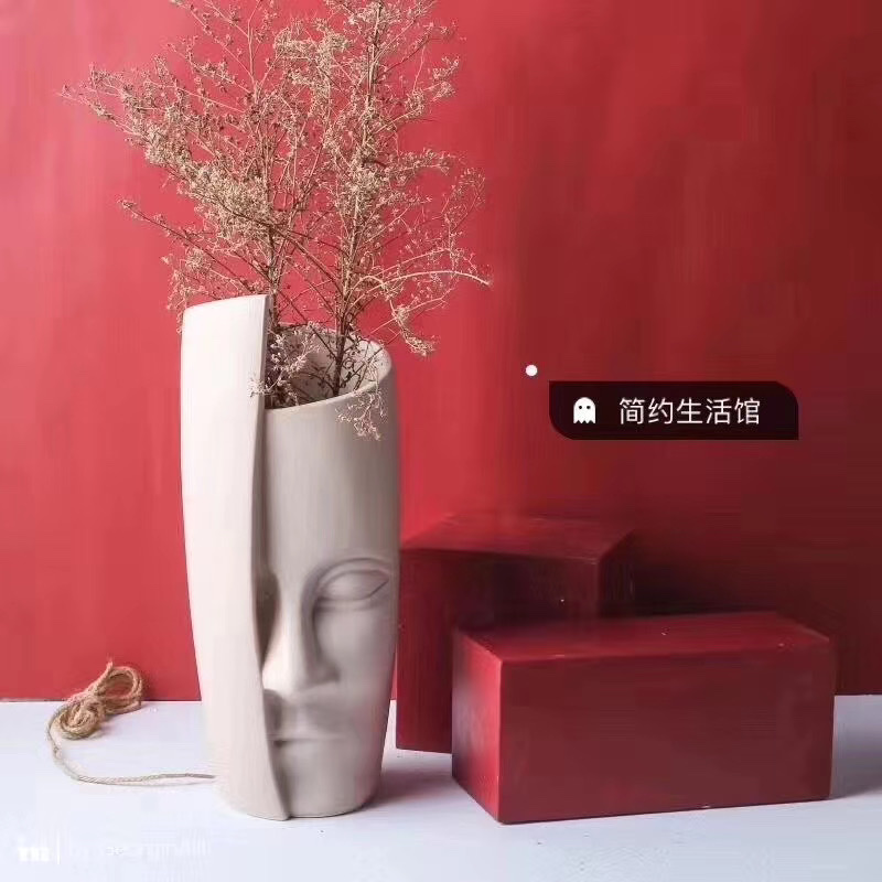 Nordic-style home ornaments for living room decoration, ceramic vases, figure vases, Wanzi 70