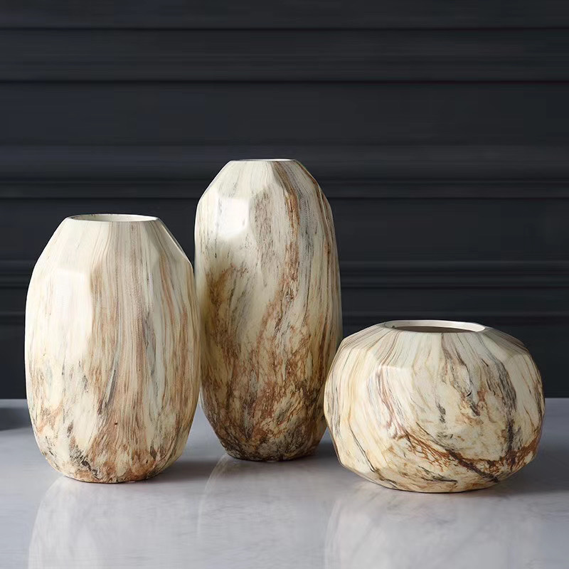 Marble ceramic vases for home decoration, living room and bedroom home decoration, Wanzi 90