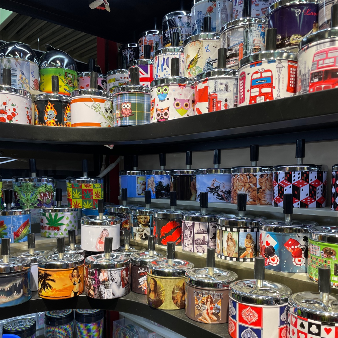 方形马口铁印花美钞烟灰缸个性旋转盖创意烟缸可定制19新奇美04