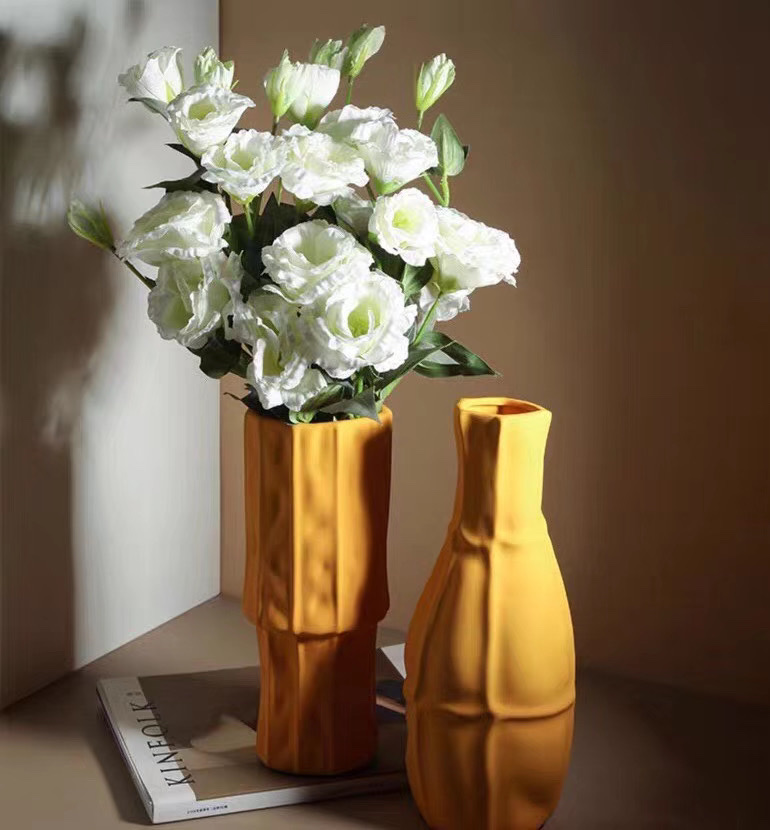 Nordic-style home decoration, Morandi ceramic vase, living room and balcony decoration, Wanzi 14