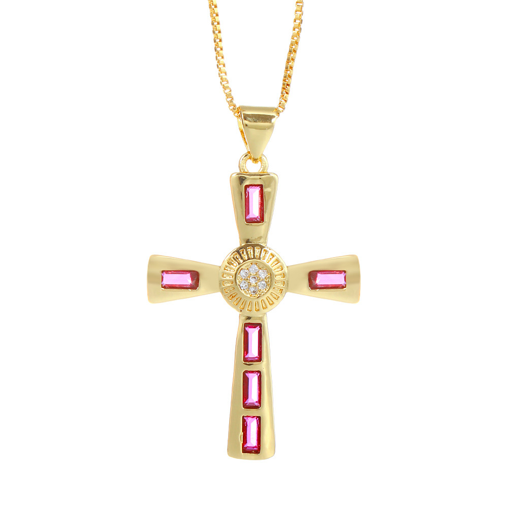 The 2022 cross-border new gemstone pendant necklace is in a fashionable and ins style with gemstones set inside Item Picture