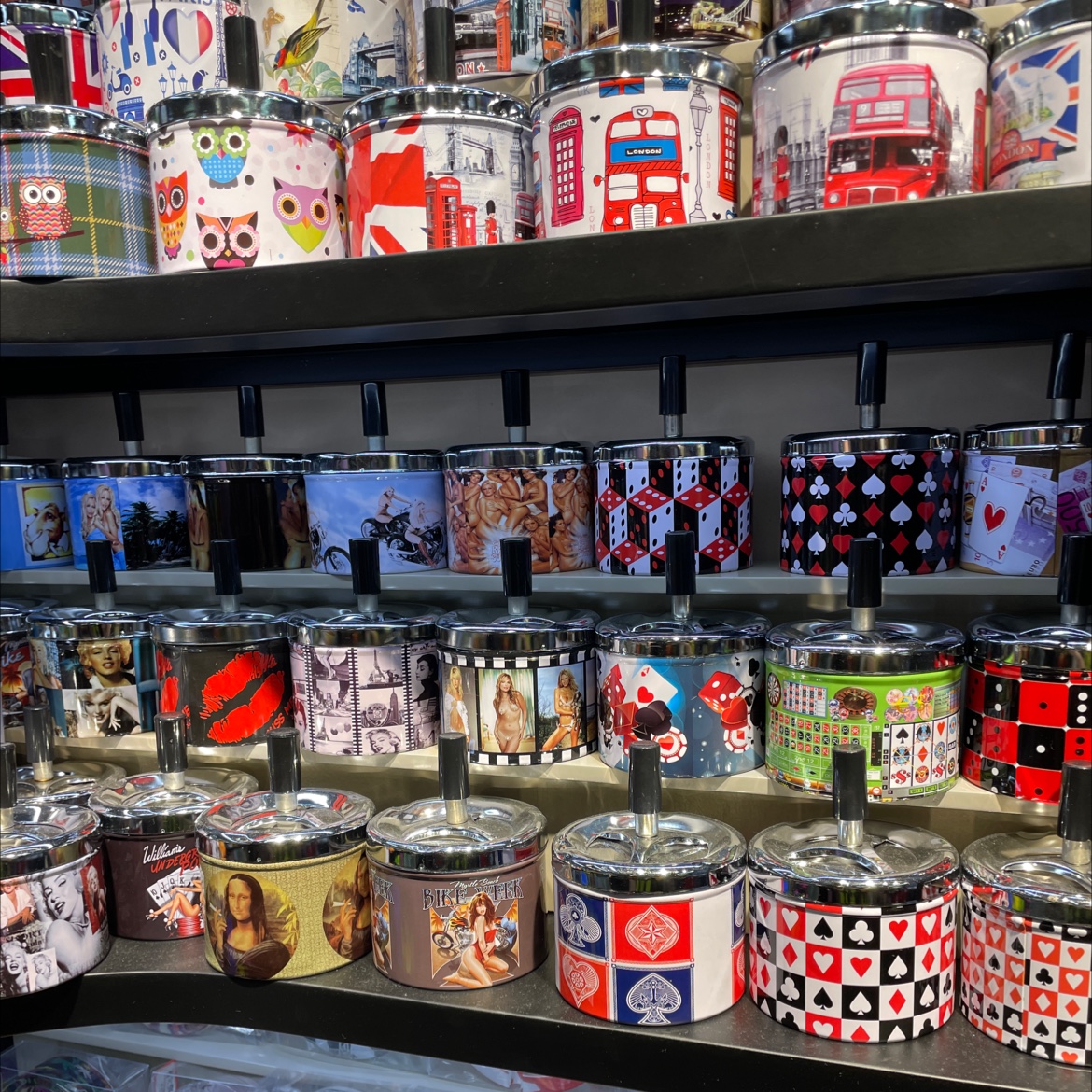 方形马口铁印花美钞烟灰缸个性旋转盖创意烟缸可定制7新奇美02