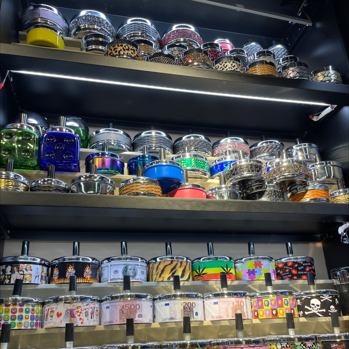 方形马口铁印花美钞烟灰缸个性旋转盖创意烟缸可定制17新奇美04