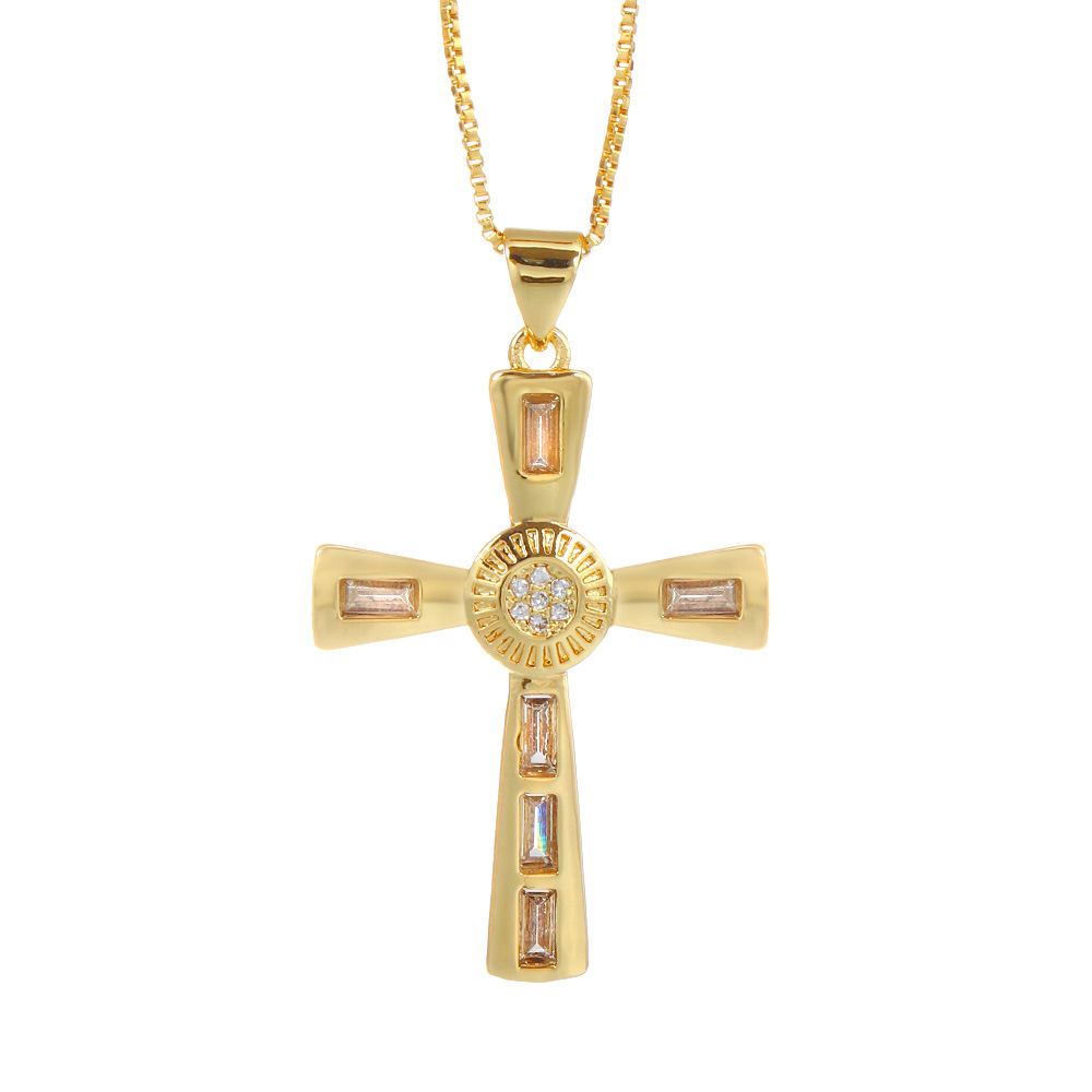 The 2022 cross-border new gemstone pendant necklace is in a fashionable and ins style with gemstones set inside detail image 3