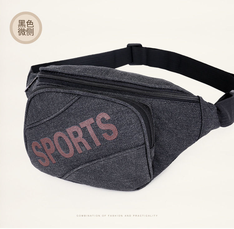 Large-capacity canvas waist bags, men's shoulder bags, sports and fitness bags, business and work bags, mobile phones, chest bags, small backpack bags detail image 20