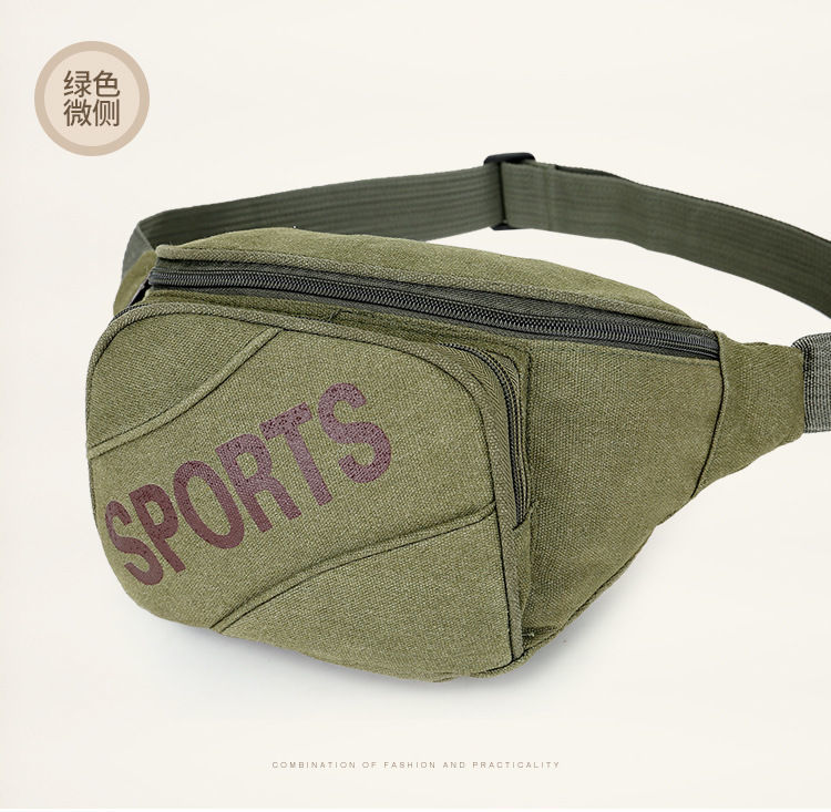 Large-capacity canvas waist bags, men's shoulder bags, sports and fitness bags, business and work bags, mobile phones, chest bags, small backpack bags details Picture