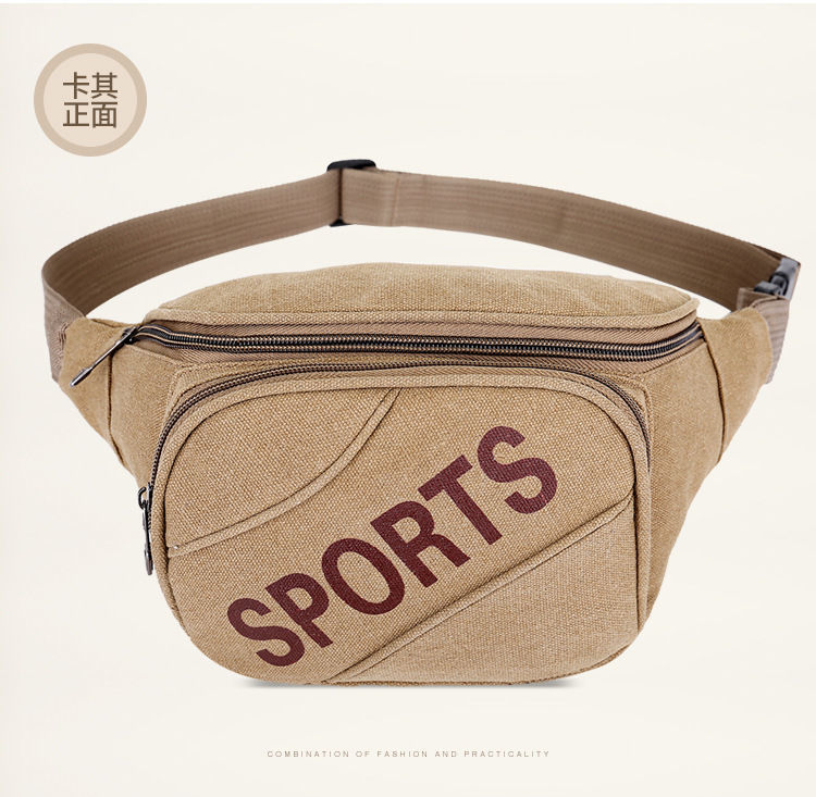 Large-capacity canvas waist bags, men's shoulder bags, sports and fitness bags, business and work bags, mobile phones, chest bags, small backpack bags detail image 17
