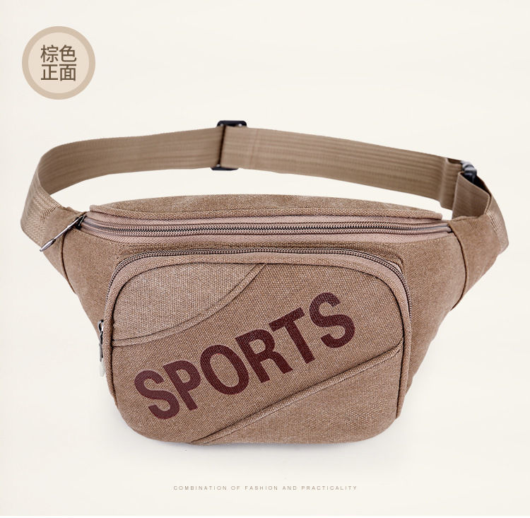 Large-capacity canvas waist bags, men's shoulder bags, sports and fitness bags, business and work bags, mobile phones, chest bags, small backpack bags detail image 19