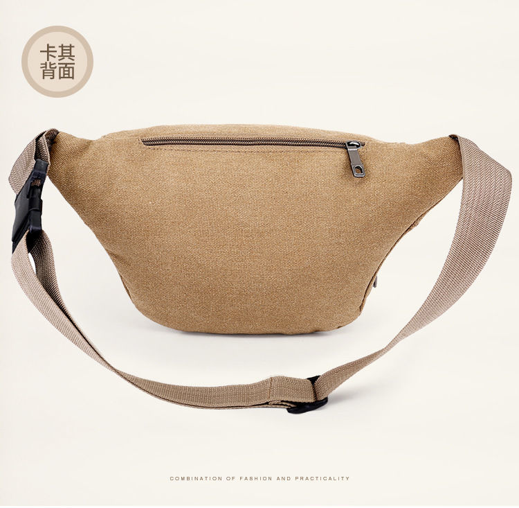 Large-capacity canvas waist bags, men's shoulder bags, sports and fitness bags, business and work bags, mobile phones, chest bags, small backpack bags detail image 14