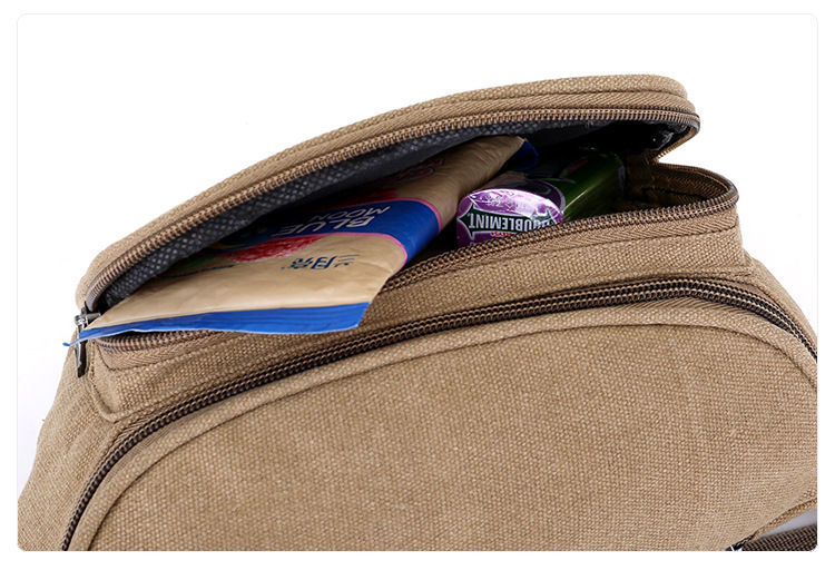 Large-capacity canvas waist bags, men's shoulder bags, sports and fitness bags, business and work bags, mobile phones, chest bags, small backpack bags detail image 7