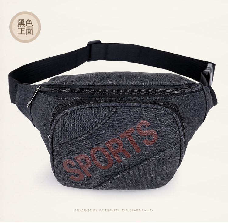 Large-capacity canvas waist bags, men's shoulder bags, sports and fitness bags, business and work bags, mobile phones, chest bags, small backpack bags Specification image