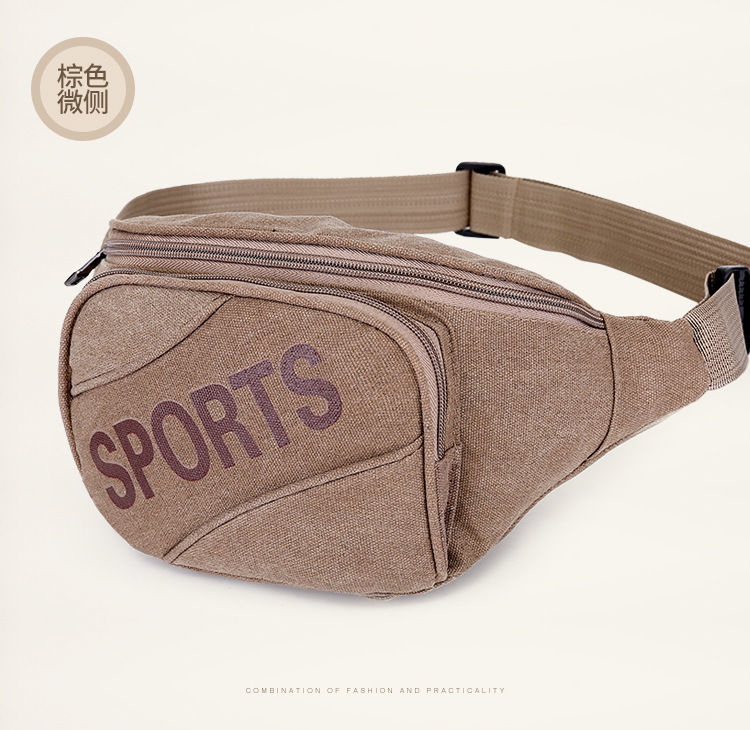 Large-capacity canvas waist bags, men's shoulder bags, sports and fitness bags, business and work bags, mobile phones, chest bags, small backpack bags