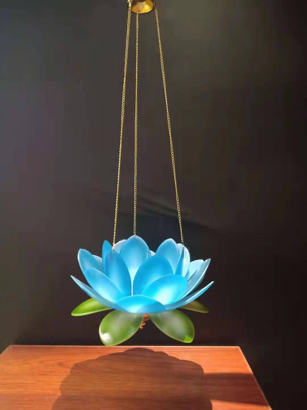 Hanging Lotus Deyuan Craft Lotus Lamp 9 details Picture