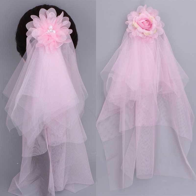 公主插梳婚纱/女童夹子发卡/韩版流行发饰白底实物图