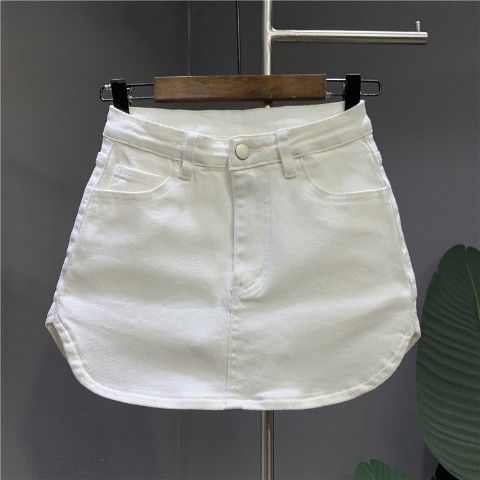 Two pieces of light blue denim short skirts with anti-glare design for the new spring/Summer 2022 Korean version Application Scenario