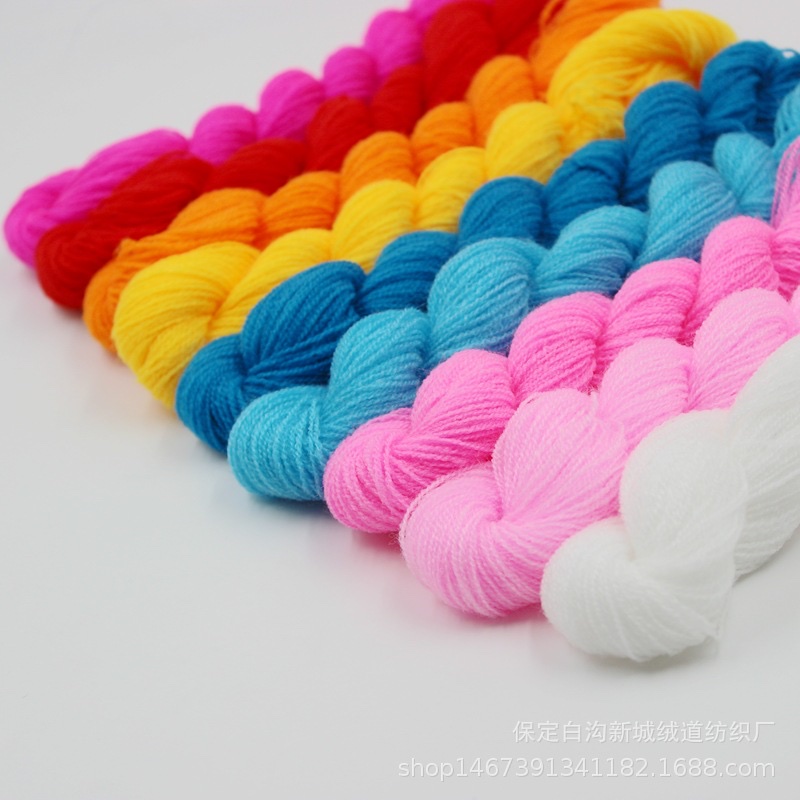 Cashmere fine yarn, acrylic yarn, expanded yarn, acrylic, poke poke embroidery thread, diy doll yarn, hand weaving details Picture