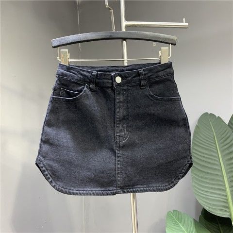 Two pieces of light blue denim short skirts with anti-glare design for the new spring/Summer 2022 Korean version detail image 3