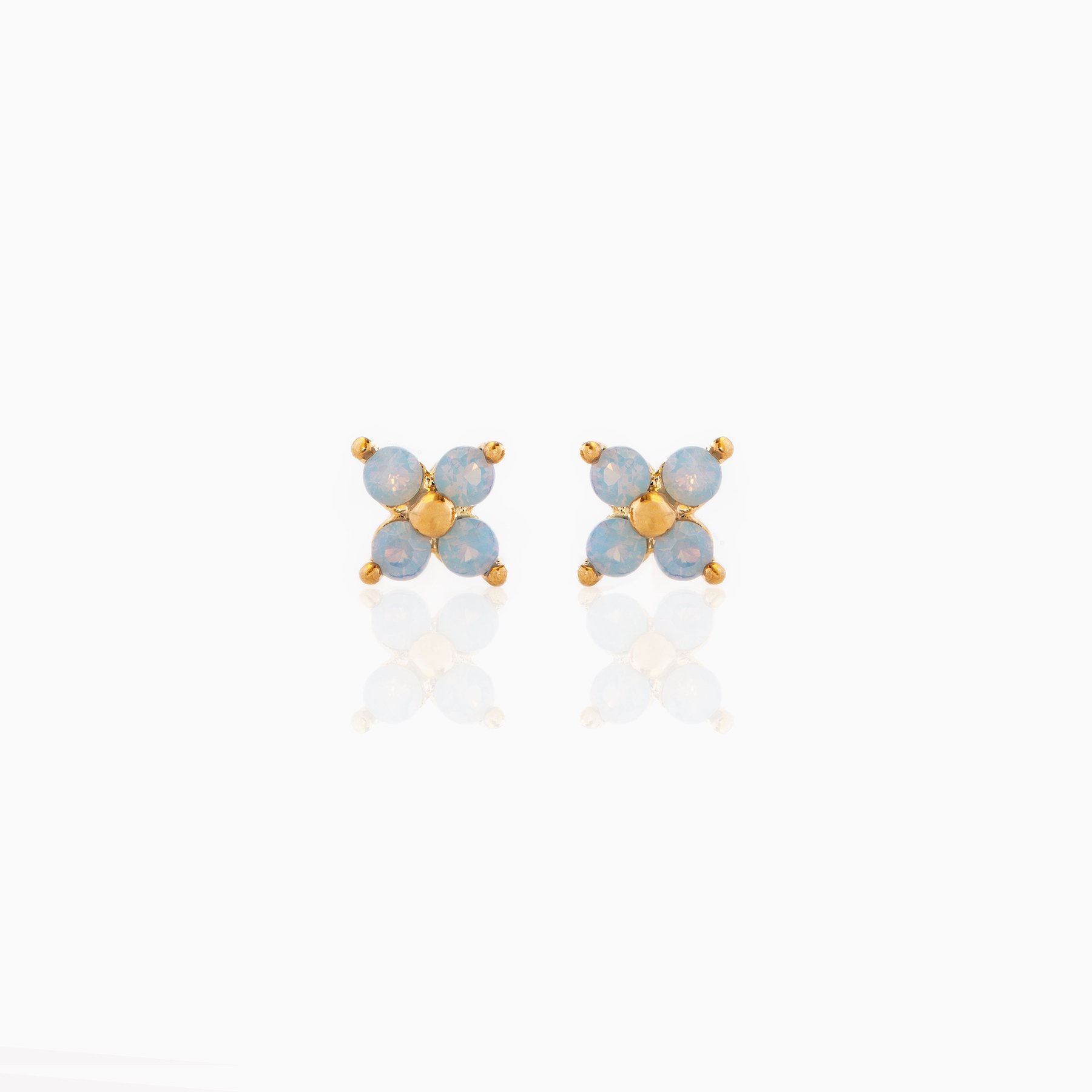 Fresh and lovely blue flower stud earrings, copper-plated real gold earrings, 925 sterling silver stud jewelry wholesale Application Scenario