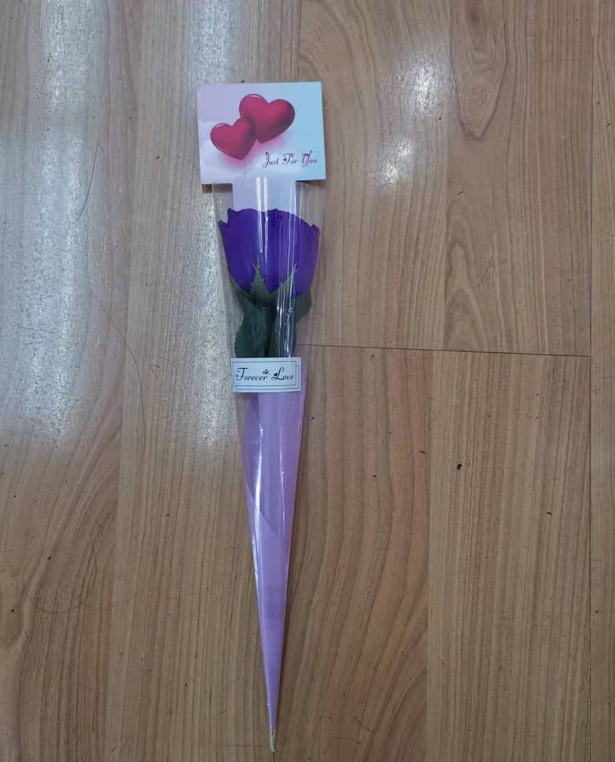Single rose soap flower Valentine's Day, Teachers' Day, Mother's Day gift, love card, artificial flower wholesale, Hai Ruo 01 Specification image