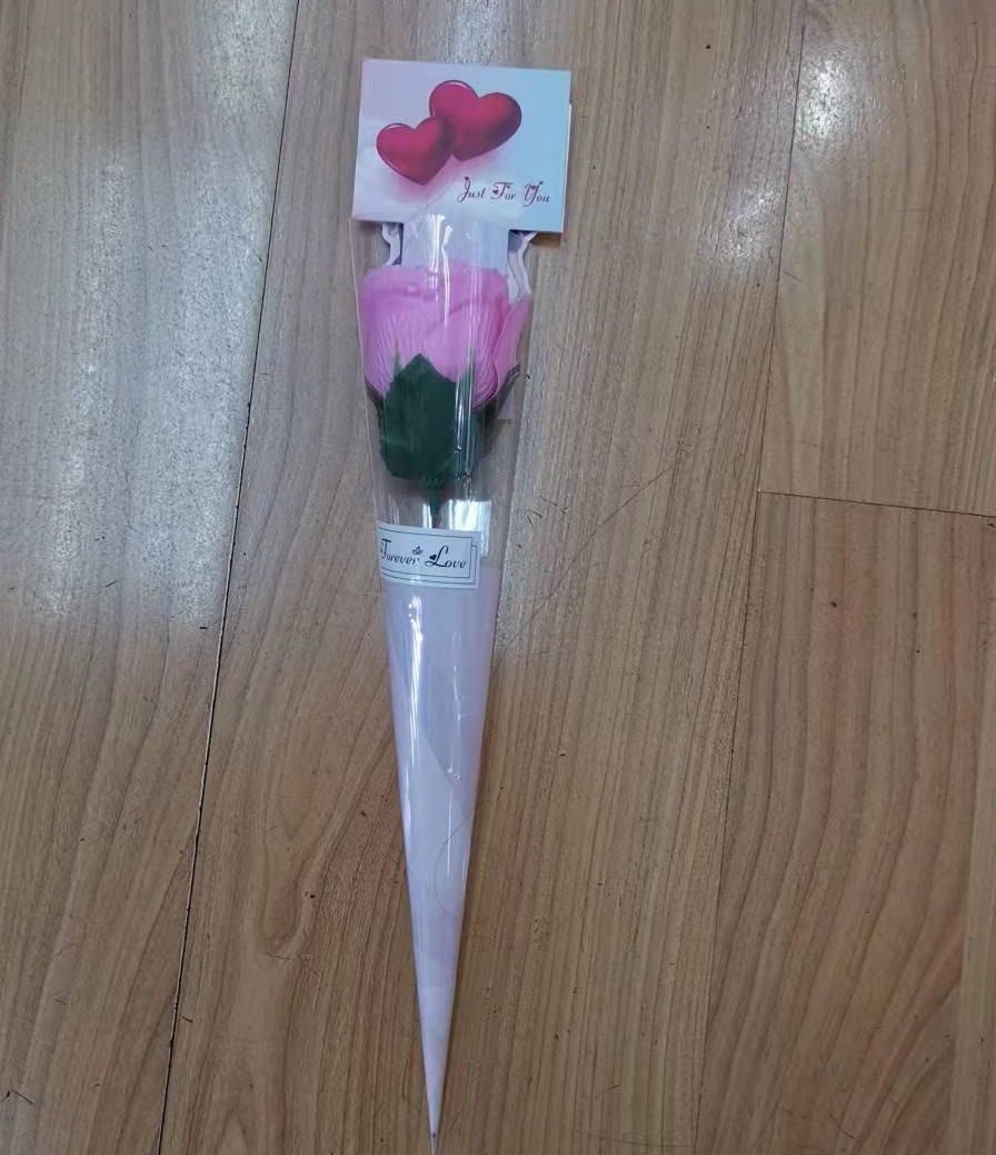 Single rose soap flower Valentine's Day, Teachers' Day, Mother's Day gift, love card, artificial flower wholesale, Hai Ruo 01 details Picture