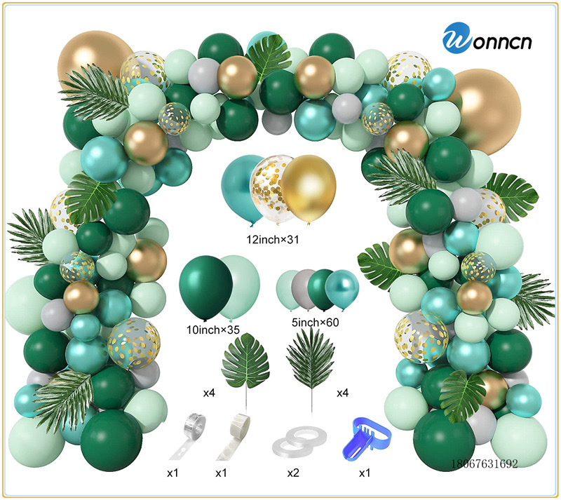 Green latex balloon costume set, forest tree leaf arch, pcs Life Festival party details Picture