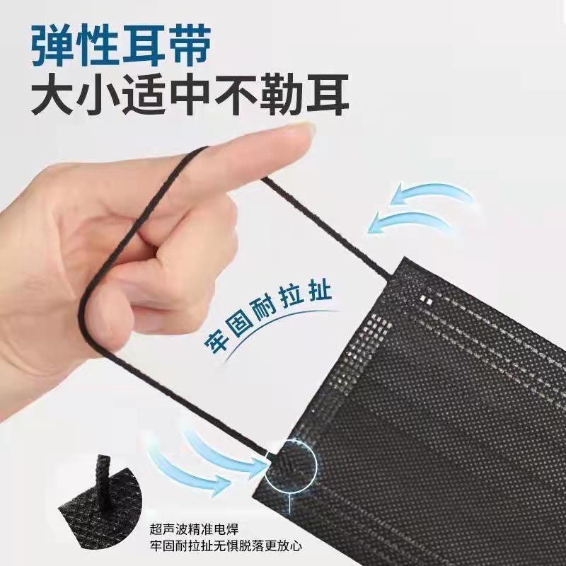 一次性口罩/黑色全黑细节图