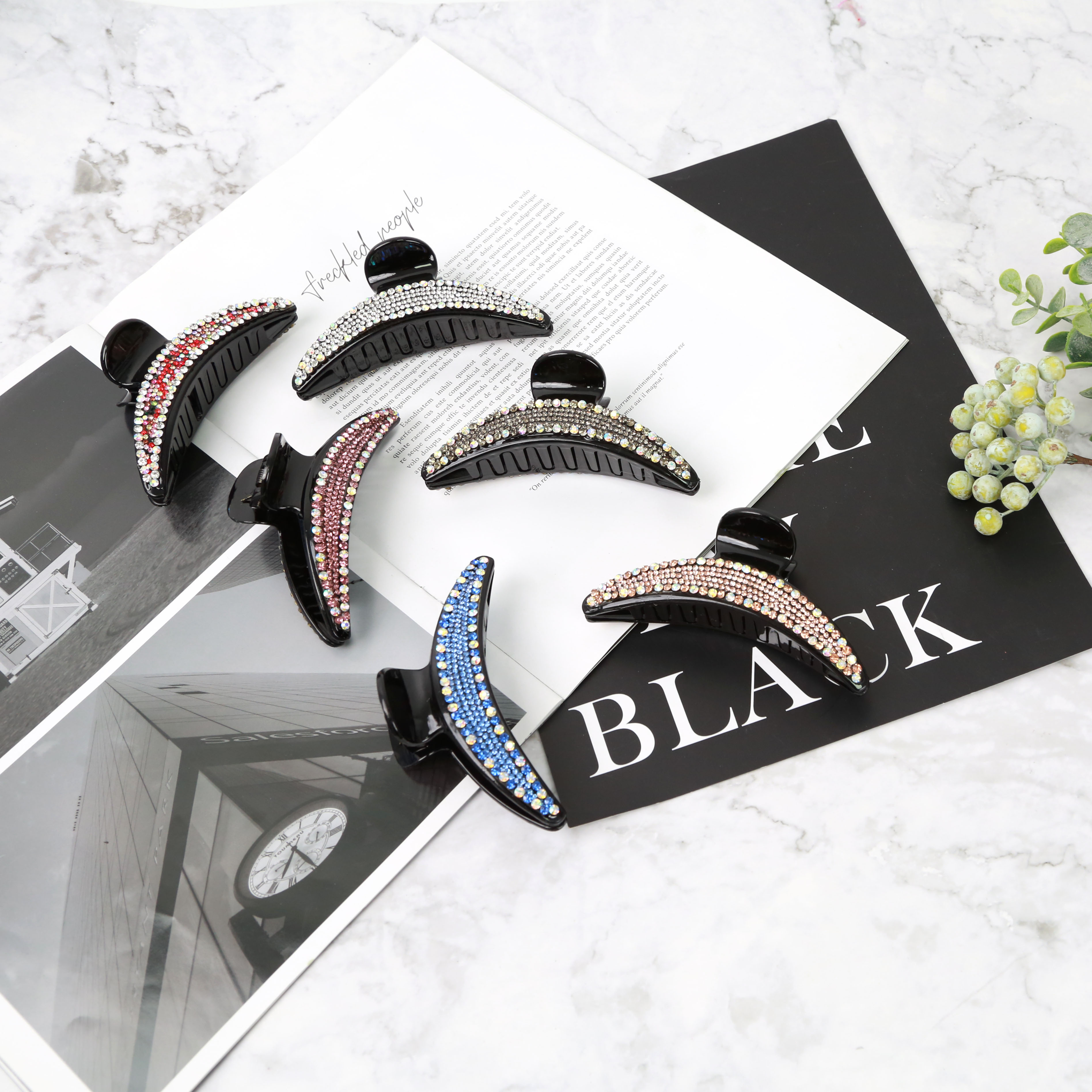 Back of the head clip, head accessory, Korean water diamond, large updo, elegant female top clip, hair clip, hair clamp, hair handle