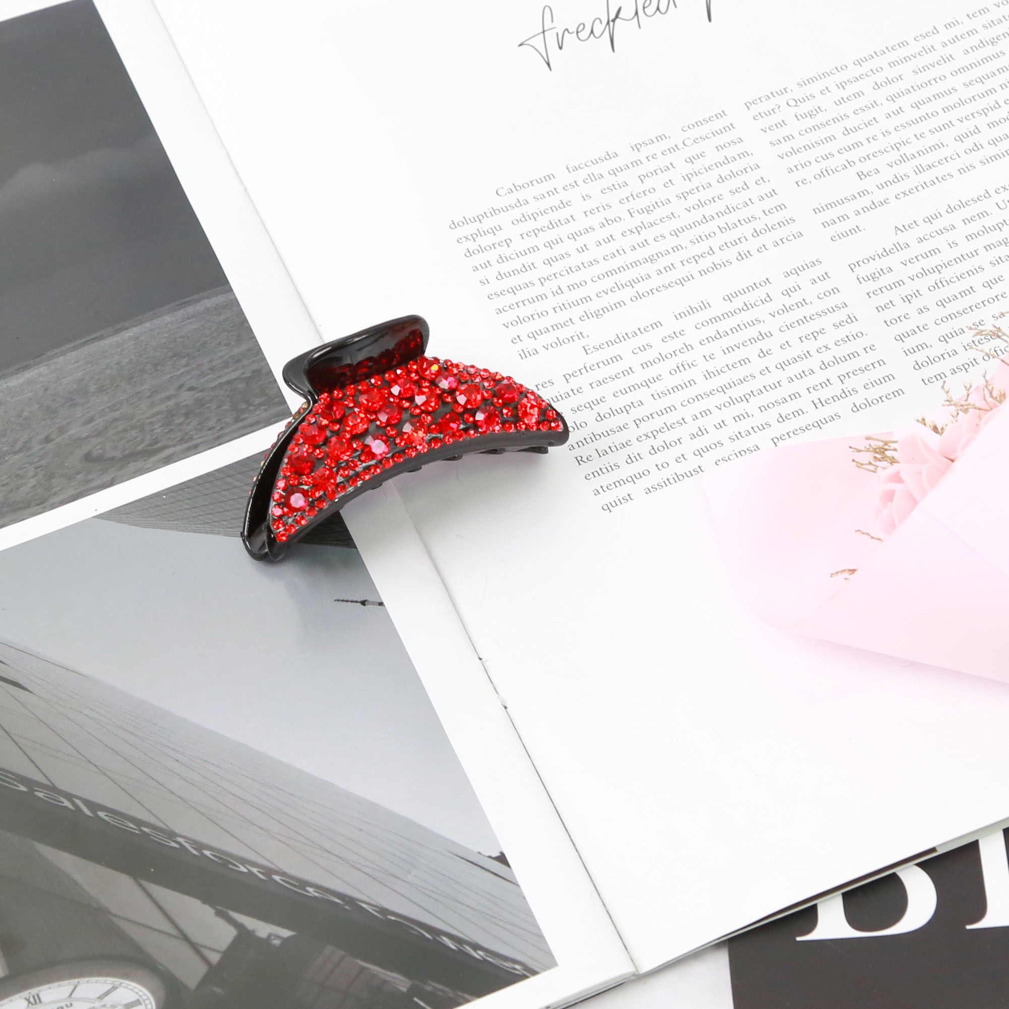 Hairpins, back of the head, hair clips, headwear, Korean water diamond updo, elegant female top clips, hair clips, hair grips details Picture