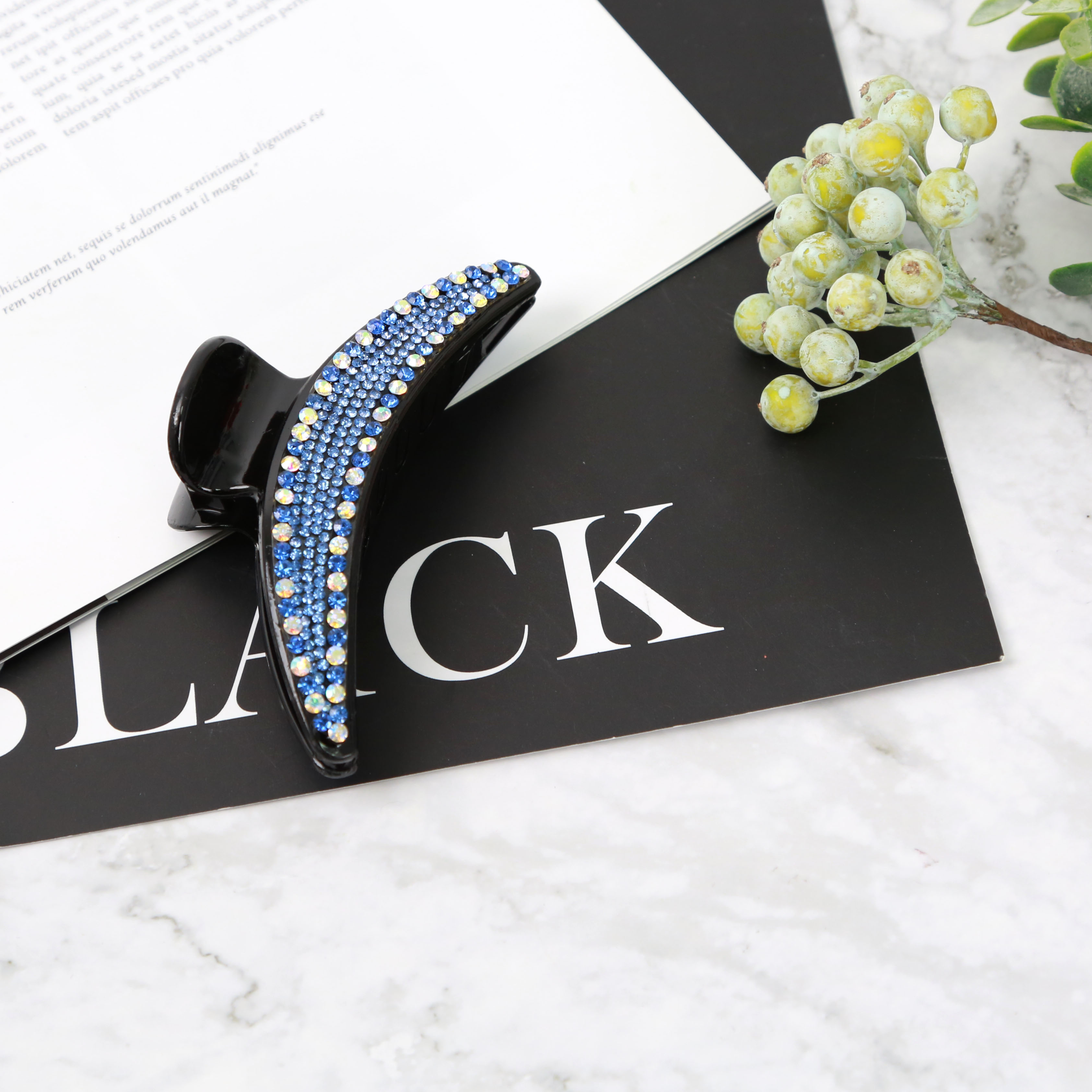 Back of the head clip, head accessory, Korean water diamond, large updo, elegant female top clip, hair clip, hair clamp, hair handle Specification image