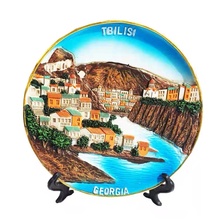 格鲁吉亚第比利斯创意旅游纪念品立体圆盘风景装饰工艺品摆件