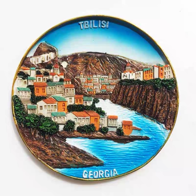 格鲁吉亚第比利斯创意旅游纪念品立体圆盘风景装饰工艺品摆件详情图2