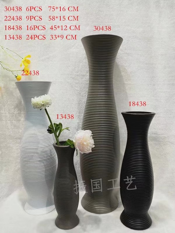 义乌好货 振国工艺厂家直销 低温陶瓷花瓶22438 有白色 灰色 卡其色