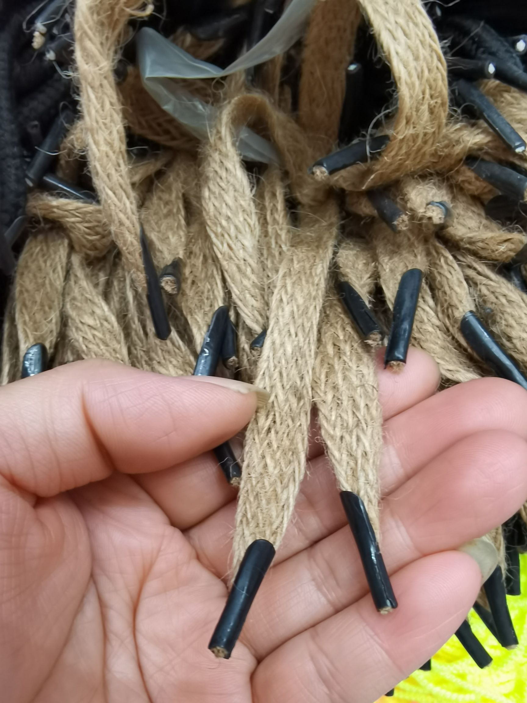 1Cm扁麻绳手提带 纺布袋手提 被子床上用品袋手提绳 原生态环保麻绳 指甲绳子 