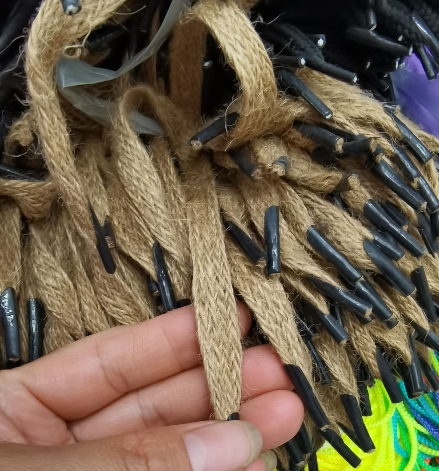 1Cm扁麻绳手提带 纺布袋手提 被子床上用品袋手提绳 原生态环保麻绳 指甲绳子 详情图2