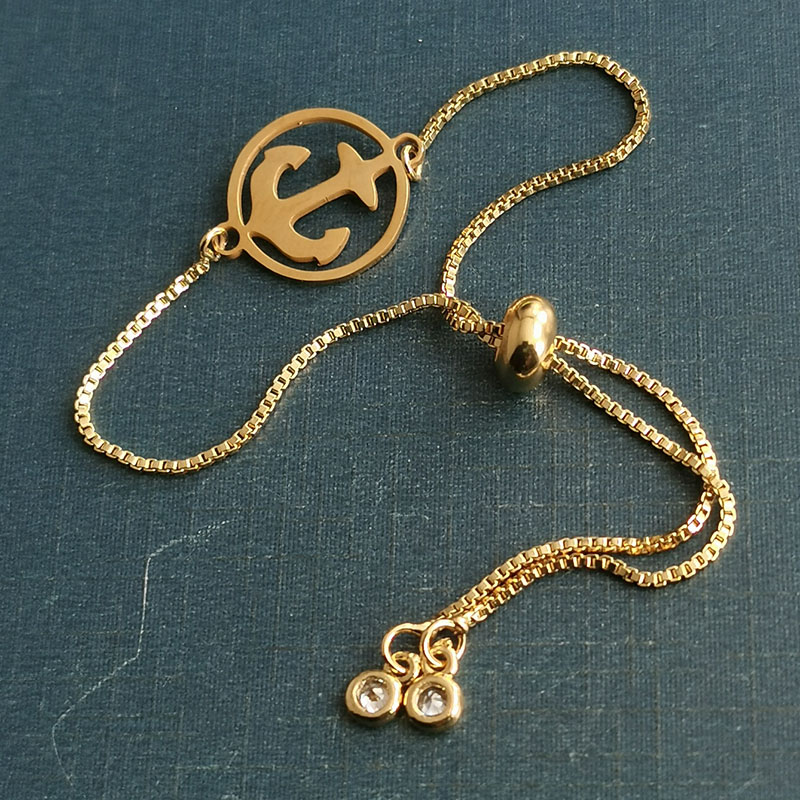 复古船锚钛钢手链欧美嘻哈风加勒比海盗十字架男士潮牌吊坠 详情图5