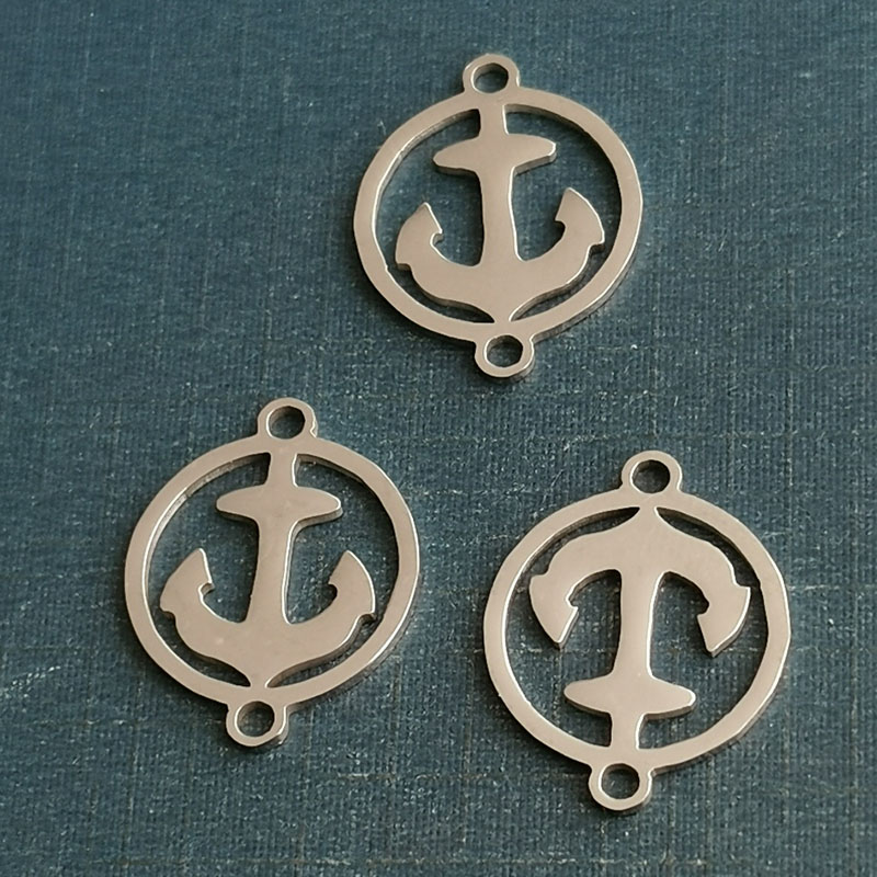 复古船锚钛钢手链欧美嘻哈风加勒比海盗十字架男士潮牌吊坠 