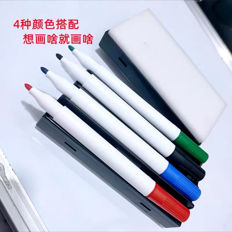 مجموعة من أربعة أقلام بيضاء مع قلم أبيض قابل للسح Specification image