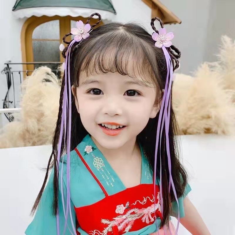 4 儿童古风头饰女童汉服发饰2021新款仙气小女孩中国风古风流苏发夹
