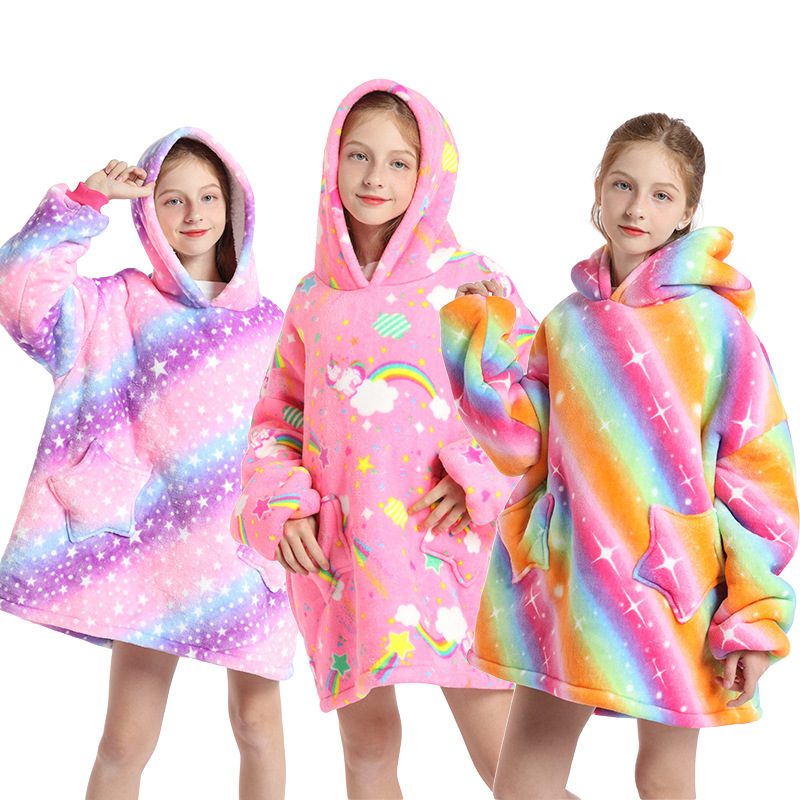 Children's pajamas, flip-top cold-proof clothing, cold-proof clothing, double-layer thickened lambskin pajamas, cartoon hooded clothes detail image 20