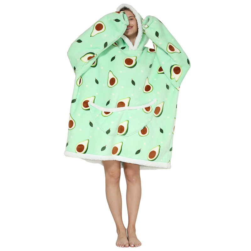 Adult Duopeng cold-proof clothing, double-layer thickened flannel lambskin pajamas, cartoon hooded clothes, cold-proof home clothes detail image 20