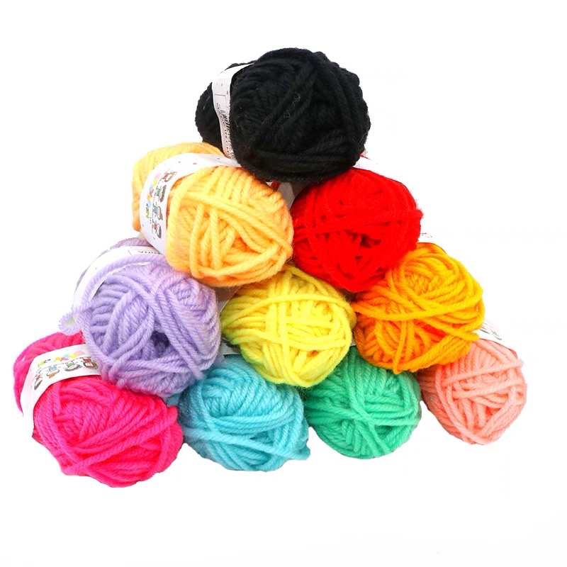 Yina Woolen Textile Factory offers direct sales of 12-color woolen balls for children's DIY weaving and collage, as well as educational woolen ball materials for kindergartens Item Picture