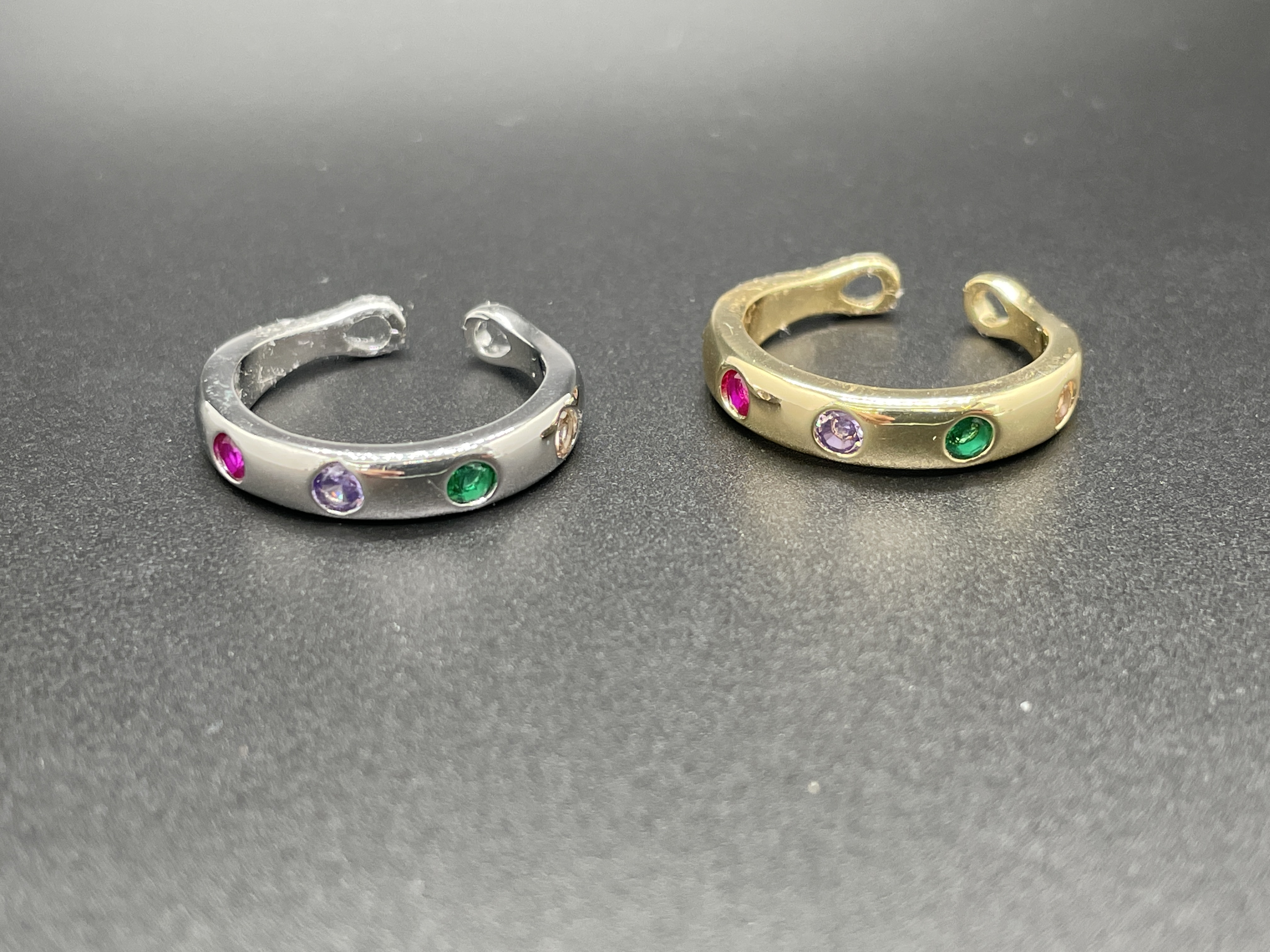A retro copper-plated real gold, colored zircon set with an open, niche, light luxury, fashionable and individual women's ring Specification image