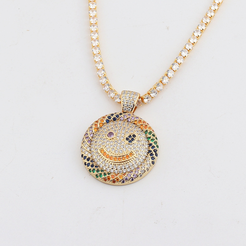 A new, simple and elegant, light luxury pendant with a unique design for women, featuring a smiling face and colorful diamonds on AliExpress for European and American trade detail image 8