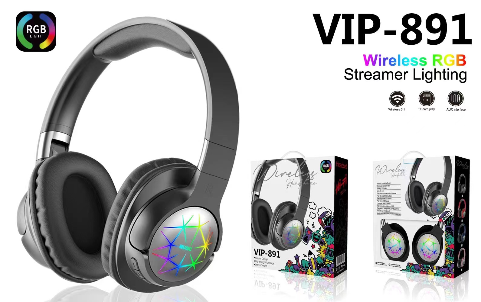 Auriculares de la marca sogo, auriculares bluetooth, auriculares bluetooth inalámbricos, VIP-891 details Picture