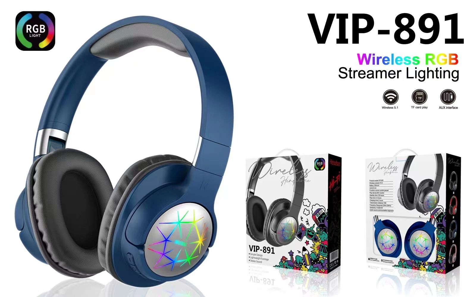 Auriculares de la marca sogo, auriculares bluetooth, auriculares bluetooth inalámbricos, VIP-891 Item Picture