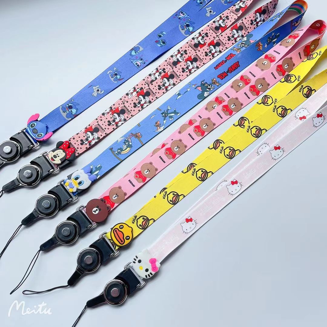 Nuevo estilo marea de silicona dibujos animados bondadoso desmontar 2 en 1 versión ancha teléfono lanyard tarjeta tarjeta teléfono caso general al por mayor Specification image