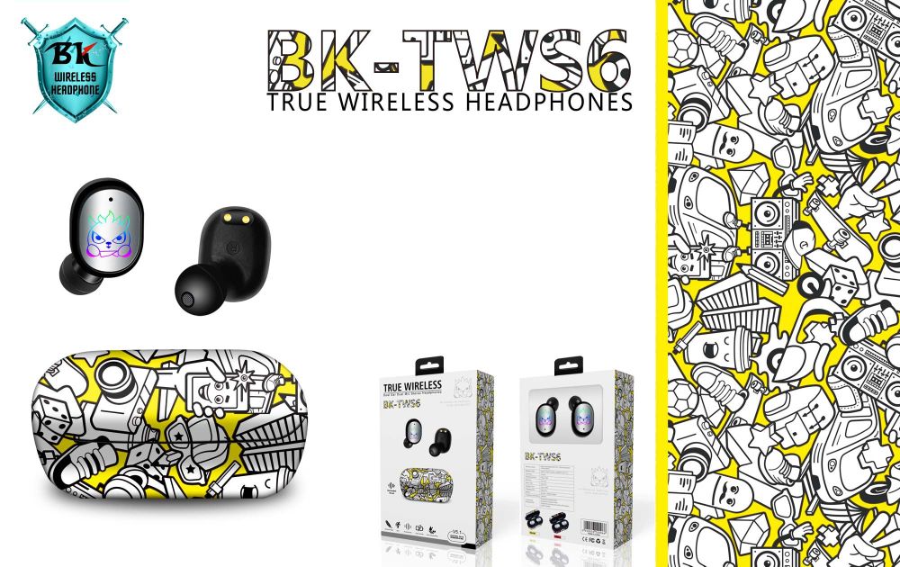 Auriculares de la marca sogo, camuflaje inalámbrico bluetooth auriculares BK-TWS6 Item Picture
