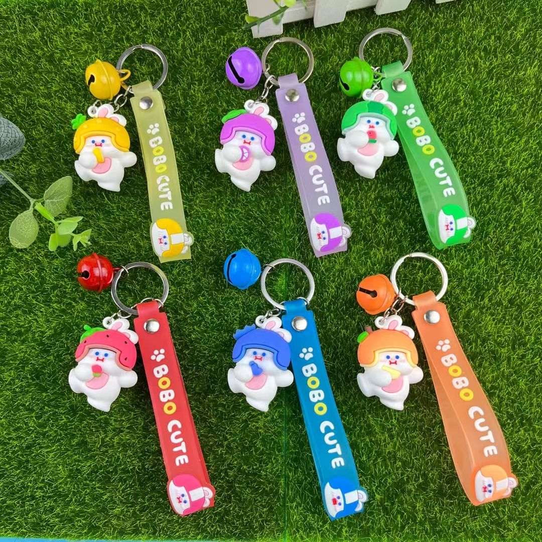 A series of three-piece sets of three-dimensional silicone material keychains with bell blue goose ornaments. 83759292 details Picture